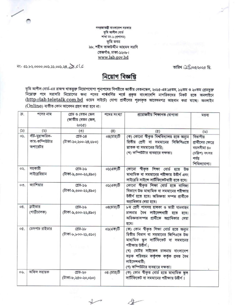 vumi appeal board job circular